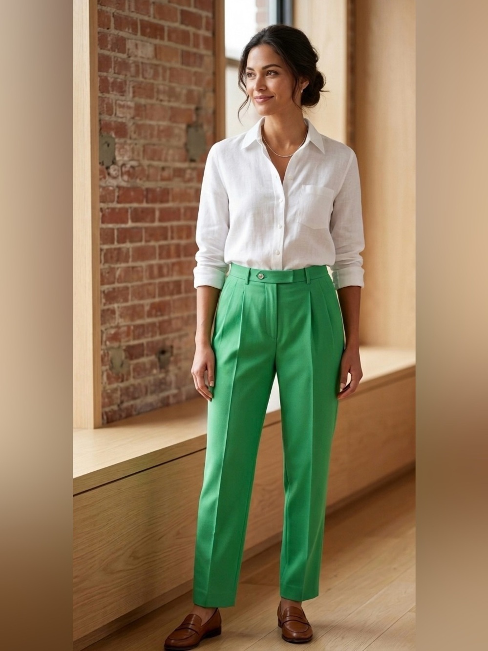Vintage J.G. Hook Green Pleated Dress Pants Size 4